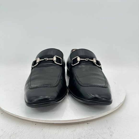 Gucci Men Size UK 9.5D US 10 Black Leather Gold Horsebit Slip On Loafer Shoes - Picture 3 of 12